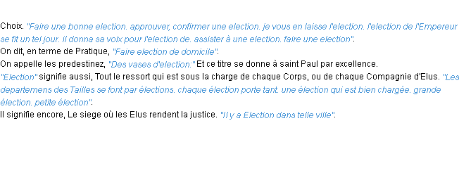 Définition election ACAD 1694