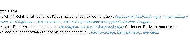 Définition électroménager ACAD 1986 Définition électroménager ACAD 1986