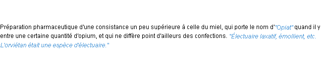Définition électuaire ACAD 1835