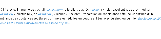 Définition électuaire ACAD 1986