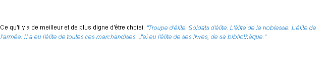 Définition élite ACAD 1835