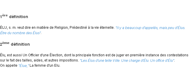 Définition élu ACAD 1798