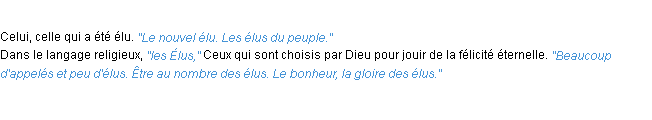 Définition élu ACAD 1932