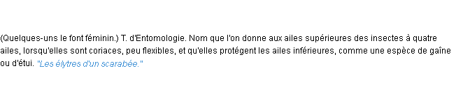 Définition élytre ACAD 1835