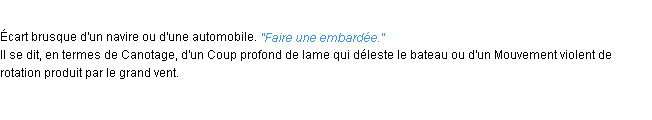 Définition embardée ACAD 1932