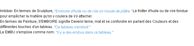 Définition emboire ACAD 1932