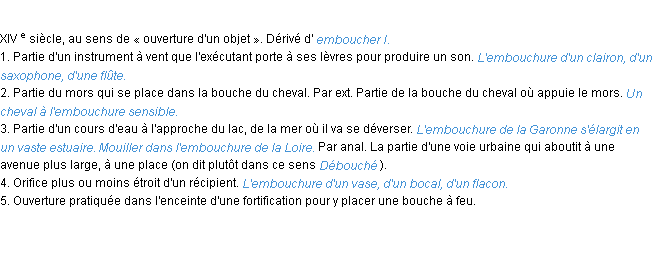 Définition embouchure ACAD 1986