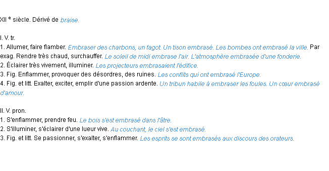 Définition embraser ACAD 1986