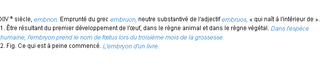 Définition embryon ACAD 1986