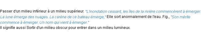 Définition émerger ACAD 1932
