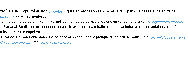 Définition émérite ACAD 1986