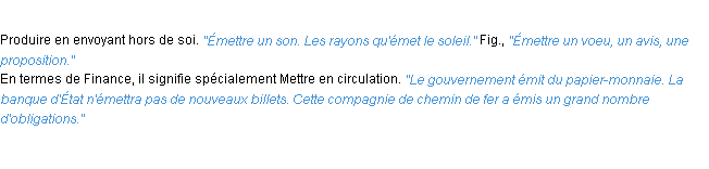 Définition émettre ACAD 1932
