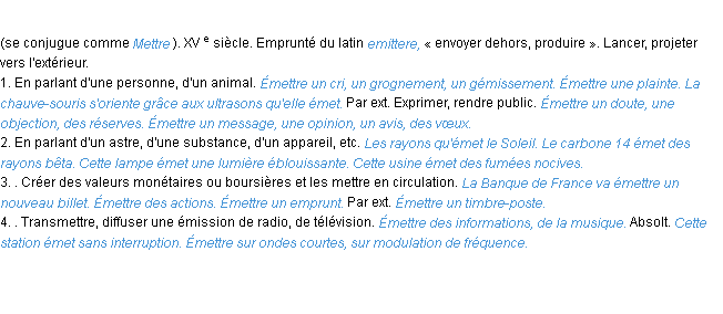Définition émettre ACAD 1986