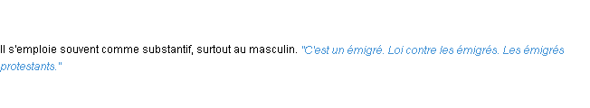 Définition émigré ACAD 1835