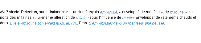 Définition emmitoufler ACAD 1986