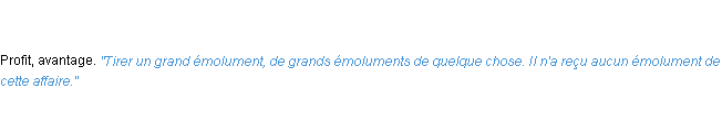 Définition émolument ACAD 1835