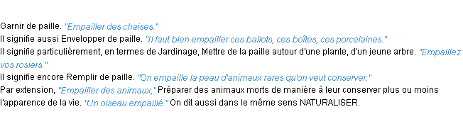 Définition empailler ACAD 1932