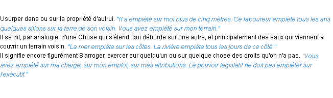 Définition empiéter ACAD 1932