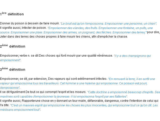 Définition empoisonner ACAD 1798