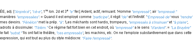 Définition empressé JF.Feraud