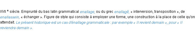 Définition énallage ACAD 1986