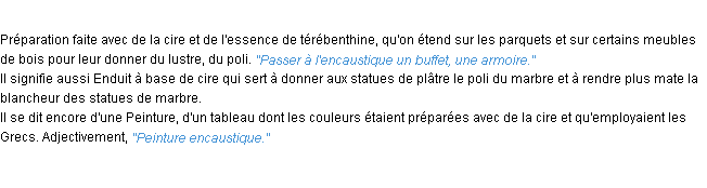 Définition encaustique ACAD 1932