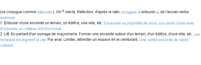 Définition enceindre ACAD 1986