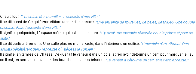 Définition enceinte ACAD 1835