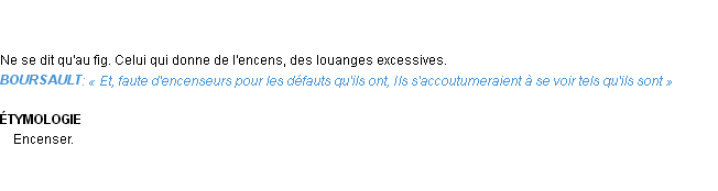 Définition encenseur Emile Littré