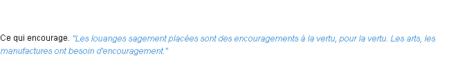 Définition encouragement ACAD 1835