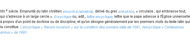 Définition encyclique ACAD 1986