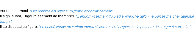 Définition endormissement ACAD 1694