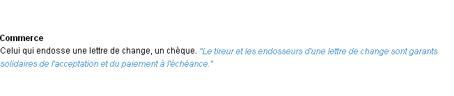 Définition endosseur ACAD 1932