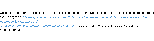 Définition endurant ACAD 1835