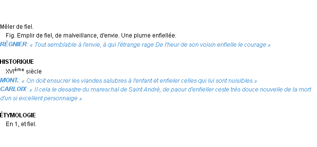 Définition enfieller Emile Littré