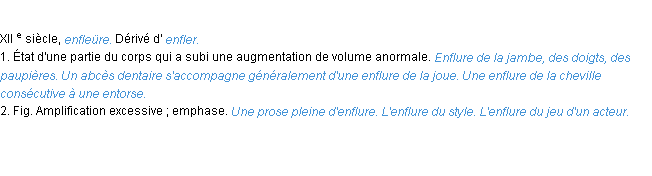 Définition enflure ACAD 1986