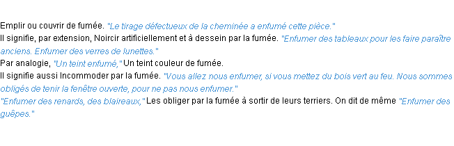 Définition enfumer ACAD 1932