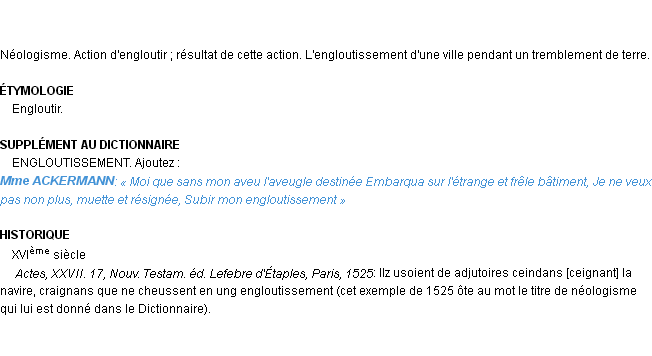 Définition engloutissement Emile Littré