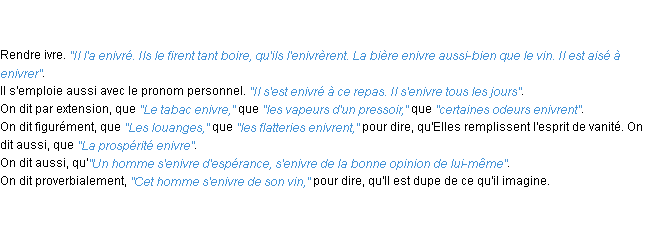 Définition enivrer ACAD 1798