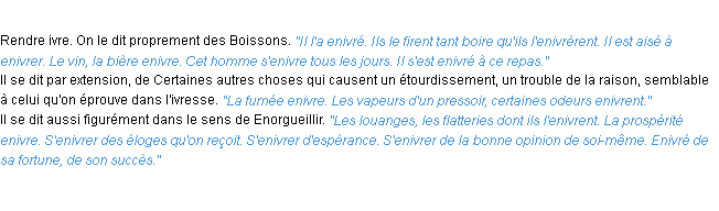 Définition enivrer ACAD 1932