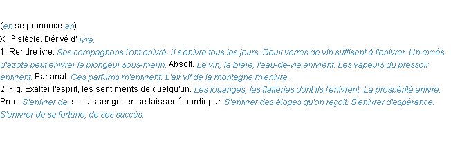 Définition enivrer ACAD 1986