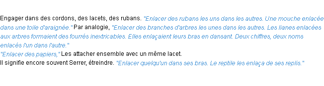 Définition enlacer ACAD 1932