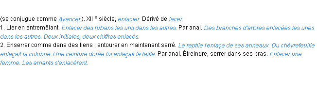 Définition enlacer ACAD 1986