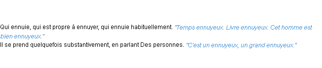 Définition ennuyeux ACAD 1835