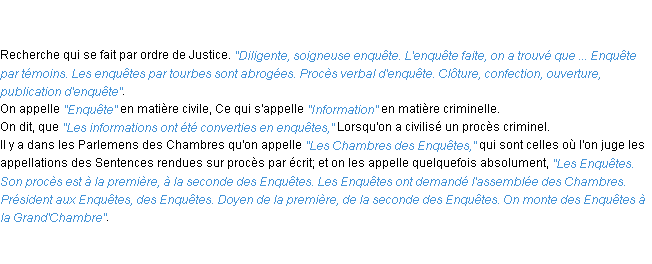 Définition enquête ACAD 1798
