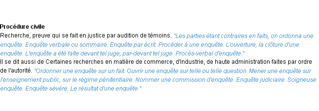 Définition enquête ACAD 1932