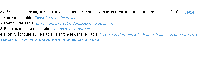 Définition ensabler ACAD 1986