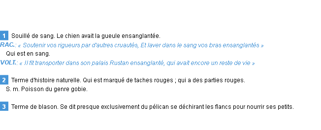 Définition ensanglanté Emile Littré