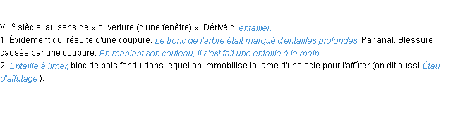 Définition entaille ACAD 1986