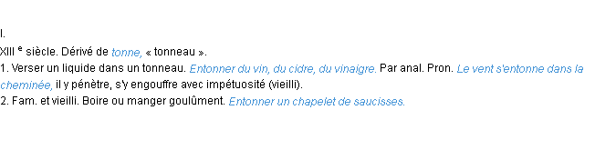 Définition entonner ACAD 1986